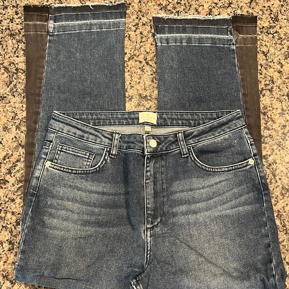 French Connection Blue and Brown Flare Jeans